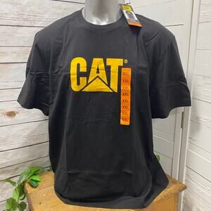 XXL Cat Caterpillar Heavy Dozer Machinery Equipment Logo Tee Shirt Black Yellow